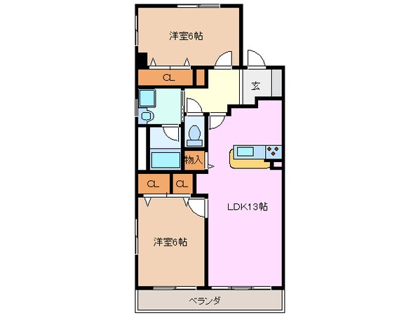 大矢知駅 徒歩14分 3階の物件間取画像